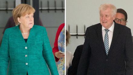 Bundeskanzlerin Angela Merkel (CDU) und Horst Seehofer (CSU), Bundesinnenminister.