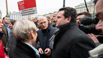 SPD-Vize Hubertus Heil bei einer Gedenkveranstaltung in Hamburg
