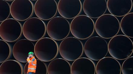 Auf der Insel Rügen liegen schon die Rohre für die geplante Pipeline Nord Stream 2. 