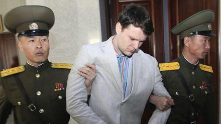 Der US-Bürger Otto Warmbier 2016 vor einem nordkoreanischen Gericht.