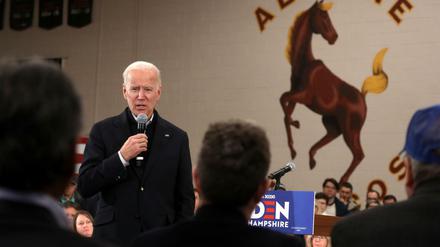 Joe Biden bei einer Wahlkampfveranstaltung in New Hampshire. 