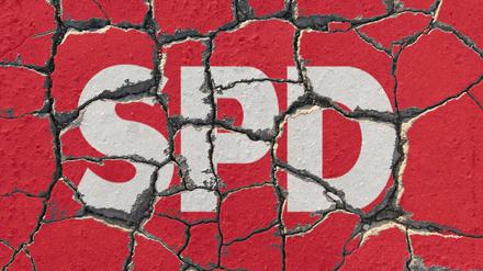 SPD im Abwärtsstrudel. Erodierendes Parteisymbol.