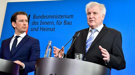 Österreichs Bundeskanzler Sebastian Kurz und Bundesinnenminister Horst Seehofer (CSU). 