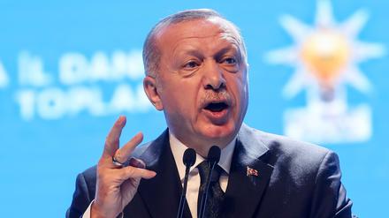 Der türkische Präsident Recep Tayyip Erdogan bei einer Rede am 02. März 2020 in Ankara.