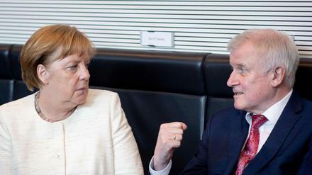 Bundeskanzlerin Angela Merkel (CDU) mit Bundesinnenminister Horst Seehofer (CSU). 