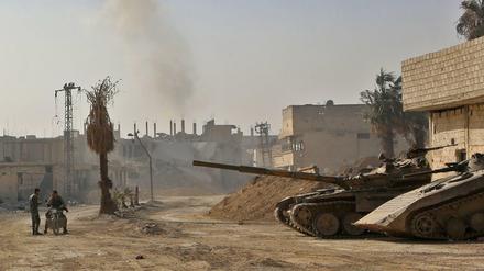 Panzer des Assad-Regimes Anfang März im syrischen Ost-Ghouta. 