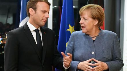 Bundeskanzlerin Angela Merkel und Frankreichs Präsident Emmanuel Macron.
