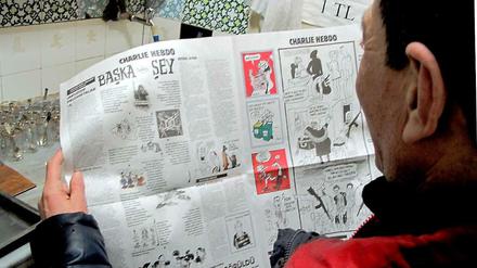 Stein des Anstoßes: die Zeichnungen von "Charlie Hebdo" in der türkischen Zeitung "Cumhuriyet".