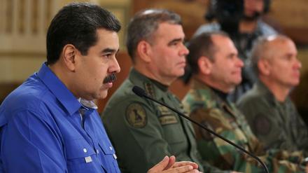 Venezuelas Präsident Maduro bei einer Ansprache zur Lage im Land 