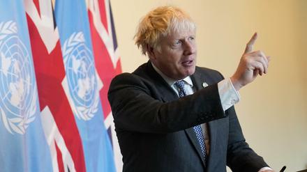 Boris Johnson, Premierminister von Großbritannien, nach einem Treffen mit dem Generalsekretär Guterres.