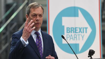 Der britische Europaabgeordnete für die Brexit-Partei Nigel Farage startet den Europawahlkampf. 