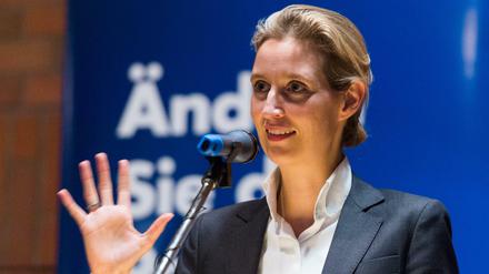 Die Spitzenkandidatin der AfD zur Bundestagswahl, Alice Weidel, während einer Wahlkampfveranstaltung der AfD. 