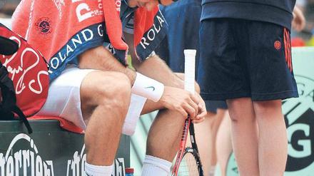 Sitzen geblieben. Federer fährt diesmal ohne French-Open-Titel nach Hause. Foto: AFP