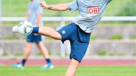 Wie ein Windhund. Pierre-Michel Lasogga ist bei Hertha wohl gesetzt. Foto: City-Press