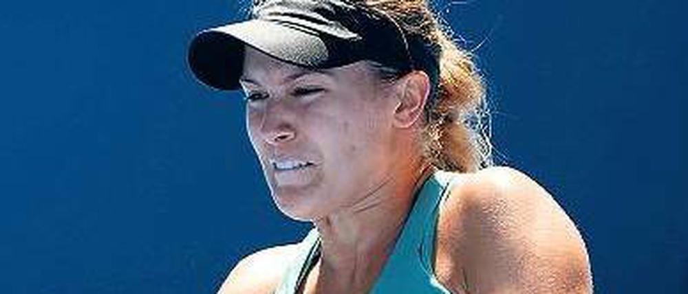 Jung und kräftig. Bouchard schlug im Viertelfinale von Melbourne Ana Ivanovic. Foto: AFP
