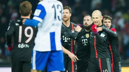 Tor des Tages: Arjen Robben bejubelt seinen Treffer gegen die Hertha.