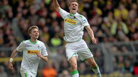 Matchwinner: Gladbachs Max Kruse bejubelt seinen Treffer zum 2:0 in Dortmund.