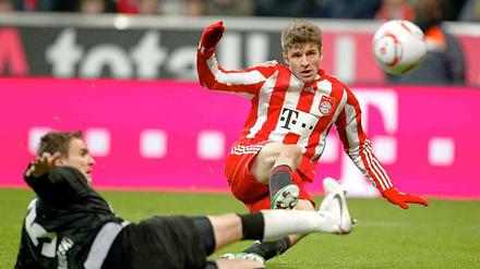 Thomas Müller, zuletzt nicht in Form, konnte mit seinem Treffer zum zwischenzeitlichen 2:1 mal wieder ein Erfolgserlebnis feiern.