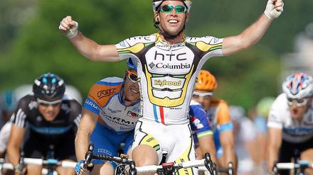 Vorne weg: Mark Cavendish gewann die sechste Etappe der diesjährigen Tour de France im Sprint und hofft weiter aufs Grüne Trikot.