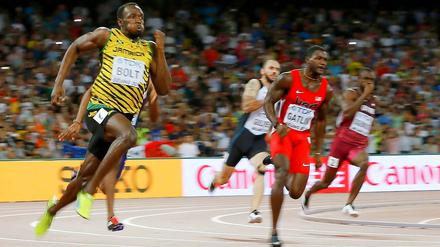 Usain Bolt (links) holte am Donnerstag sein zweites Gold in Peking.