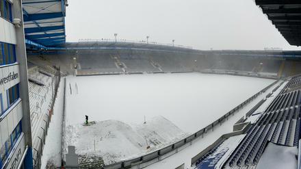 So sah es Sonntagmittag im Stadion von Arminia Bielefeld aus. 