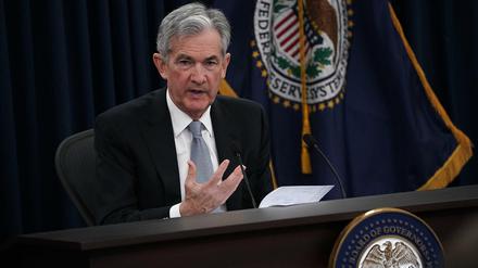 Die erste Pressekonferenz des neuen Chefs der US-Notenbank, Jerome Powell, am Mittwoch in Washington. 