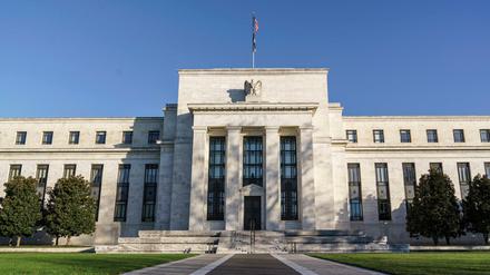 Das Gebäude der US-Notenbank Federal Reserve (Fed). Die US-Notenbank Federal Reserve in Washington