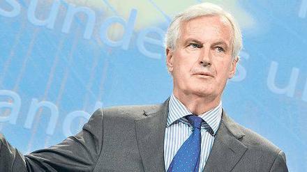 Fernziel. EU-Binnenmarktkommissar Michel Barnier stellte am Mittwoch einen Gesetzentwurf vor, mit dem die EU-Kommission einer europäischen Bankenunion näherkommen will. Foto: AFP