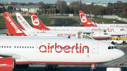 Schwund. Derzeit gehören nur noch 25 Flieger zum Eigentum von Air Berlin, die restlichen Maschinen gehören Leasingfirmen. Foto: Imago