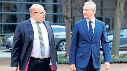 Auf Achse. Wirtschaftsminister Peter Altmaier und Bruno Le Maire 