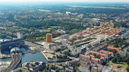 Nördlich des Hauptbahnhofs wächst die Europacity heran, ein neues Geschäfts- und Wohnviertel.