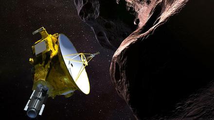 So könnte es aussehen, wenn «New Horizons» auf ein Objekt im Kuipergürtel trifft - und wenn die Sonde ein Begleitraumschiff dabei hätte, das ein Foto schießt. 
